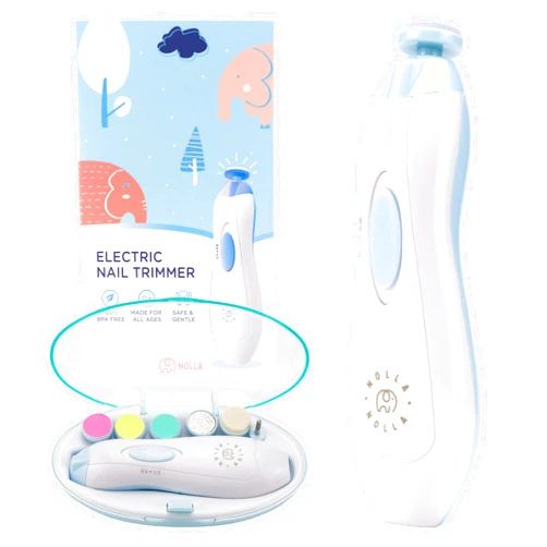 Nolla Kids Baby Nail Trimmer Electric - Electric Nail File Baby - Baby Nail File - Safe Baby Nail Clippers Manicure Set - Trim Polish Grooming Kit For Infant Newborn Toddler Adult Toes and Fingernails