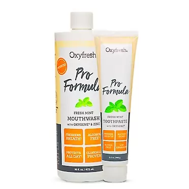 Oxyfresh Pro Formula Fresh Breath Mouthwash and Toothpaste | Fresh Breath & Healthy Gums | Fluoride Free | Alcohol Free | Paraben Free | 16oz. & 5.5oz.