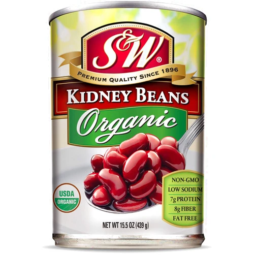 S & W S&W - Organic Kidney Beans - 15.5 Oz. Can (Pack Of 8)