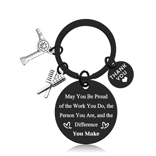 Vadaka Hairdresser Gift Thank You Keychain Hair Stylist Appreciation Gifts Keychain Cosmetology Graduation Gift Cosmetologist Gift Graduation Gift for Hairdresser Hairstylist Retirement Birthday Gift