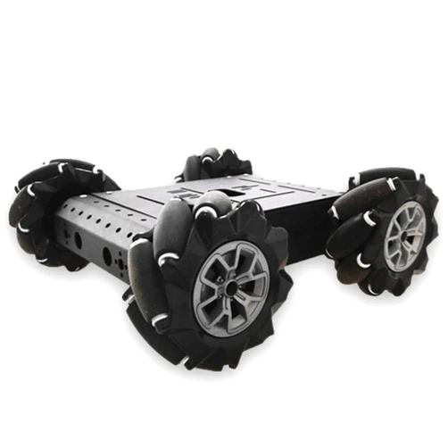 SmaringRobot 4WD Omni-Directinal Smart Robot Car Chassis with 96mm Mecanum Wheel & DC Motors, RC Aluminum Alloy Frame DIY Steam Platform for Raspberry Pie ROS Python Arduino Uno R3 Ai Coding Program Learning