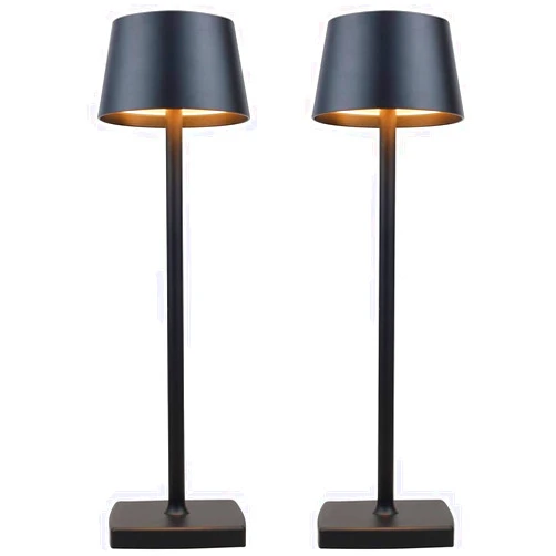 Seihoae Rechargeable Cordless LED Table Lamp, 5200mAh Battery Powered Desk Lamp, USB Portable Metal Light, Nightstand Small Bedside Light for Indoor Outdoor Restaurant Bar Coffee Shop, Black
