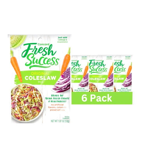 Concord Foods All-American Coleslaw Seasoning Mix, Tangy, Sweet-Tart Blend for Creamy Coleslaw - Just Add Cabbage and Mayonnaise! 1.87 Ounce Pack of 6