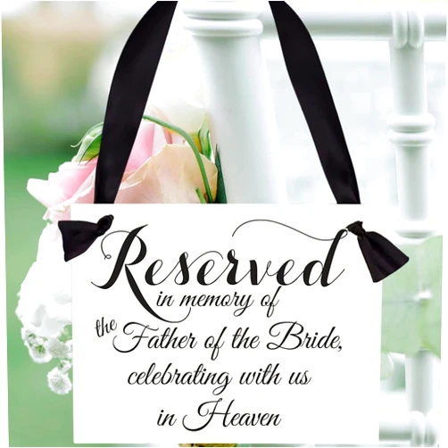 Yumoquee Wedding Memorial Sign in Memory of Parents Celebrating from Heaven Ceremony Seat Banner Father of The Bride