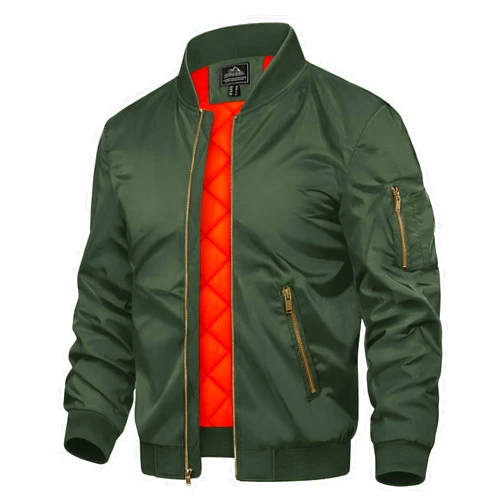 TACVASEN Men's Jackets-Bomber Jacket Fall Winter Warm Windbreaker Full Zip Casual Padded Coats