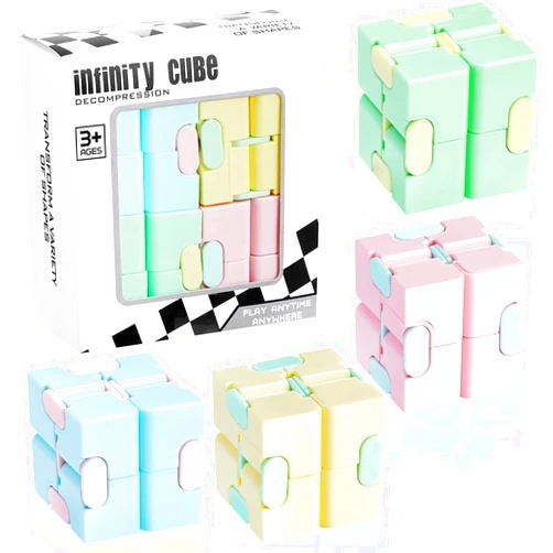 Skylety Cube Toy Anxiety Relief Toy Hand Held Magic Sensory Stress Cube Toy for Adults Kids Relieve Stress Christmas Party Favors (Classic Style)