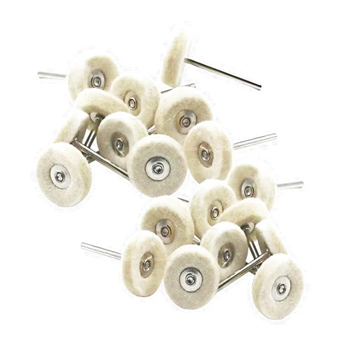 Luo ke 20 Pcs Wool Buffing Wheel, 3/32'' Shank Mini Abrasive Buffing Kits Wool Felt Polishing Wheel for Rotary Tools