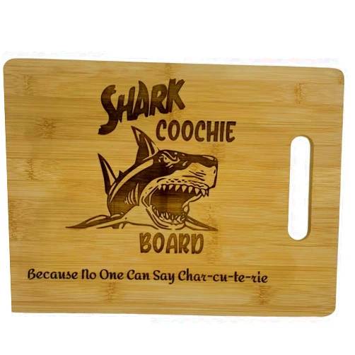 Brady's Bricks Shark Coochie Board/Charcuterie Board/Cutting Board/Bamboo Board/Laser Engraved/Sharkcoochie (13