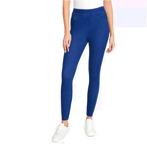 Nine West Women's Classic Denim Leggings, Jeggings for Women with Front and Back Pockets, Mid Rise Skinny Stretch Jeans - Medium Indigo X-Large
