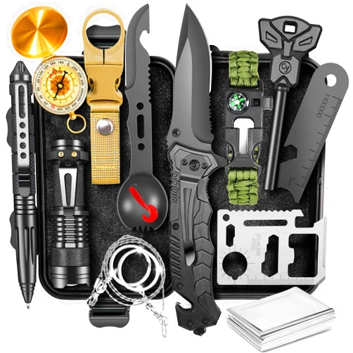ASTNES Gifts for Men Him Dad, Survival Kits and Equipment 14 Pcs, Christmas Stocking Stuffers, Anniversary Birthday Gifts for Husband Boyfriend Guy, Camping Essentials, Cool Gadgets for Men