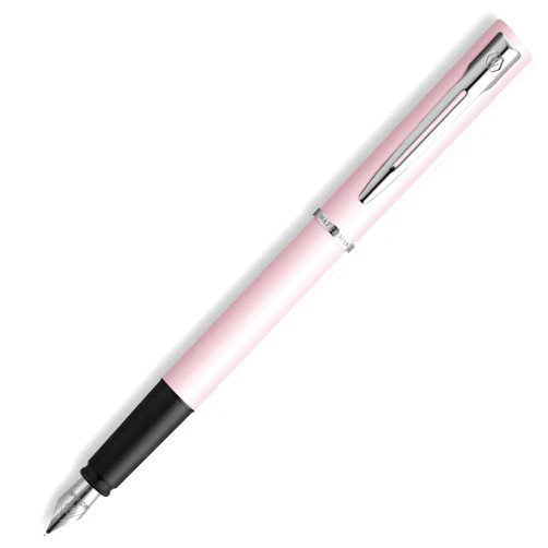 Waterman Allure Fountain Pen | Macaron Pink Matte Lacquer with Chrome Trim | Fine Stainless Steel Nib | Blue Ink | With Gift Box