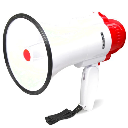 Croove 30 Watt Megaphone Bullhorn With Siren & Music, Lightweight Mini Bull Horn With Loud Speaker & Volume Control, 800 Yard Voice Range Mega Phone, Cheering Gifts for Kids & Adults Ages 14 15 16+ Years Old