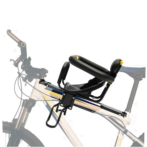 Gdrasuya10 Portable Bicycle Front Mounted Baby Seat Lightweight Child Bicycle Safety Seat Padded Saddle Kids Saddle Carrier Seat Cushion with Foot Pedal