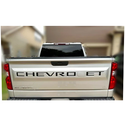 Brovul 3D Raised Tailgate Insert Letters Emblem Compatible for 2019, 2020, 2021, 2022, 2023, 2024 Chevy Silverado 1500 2500 HD Tailgate Decal Letters with Strong Adhesive Backing (Black)