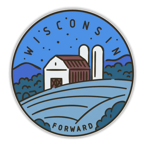 Enenfeifei Wisconsin USA State Retro Vintage Vinyl Sticker Car Bumper Decal