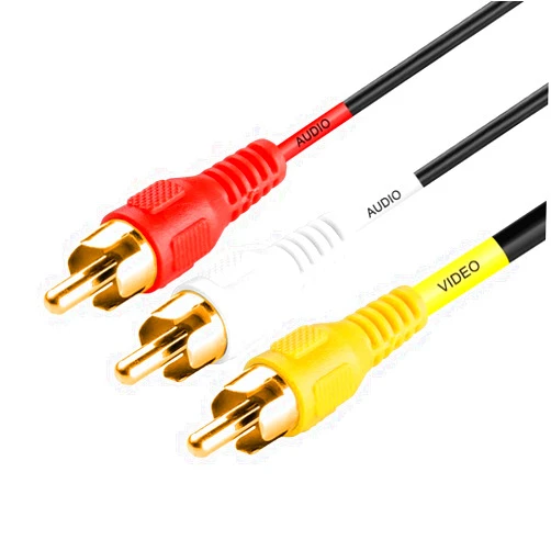 Cmple - 3-Male RCA to 3-Male RCA Composite Video Audio A/V AV Cable Gold Plated - 1.5 Feet