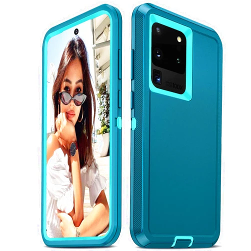 LeYi Compatible for Samsung Galaxy S20 Ultra Case: Heavy Duty 3 in 1 Samsung S20 Ultra Case, Military Grade Shockproof Phone Case Cover for Samsung Galaxy S20 Ultra (Teal)