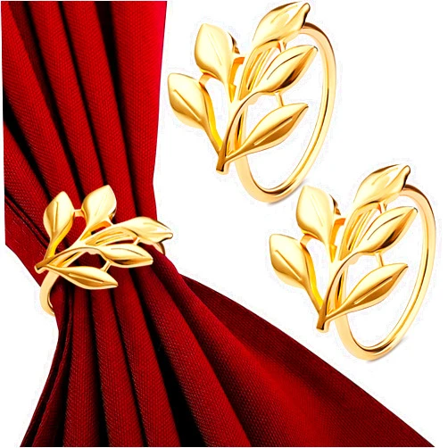 LEGLO 20 Pcs Gold Fall Napkin Rings - Gold Napkin Rings Bulk Gold Leaf Napkin Rings Flower Napkin Rings Boho Napkin Rings Set of 20 - Napkin Rings Gold Table Napkins Rings Napkin Holders for Cloth Napkins