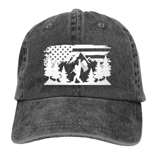 Yipaidel Women's American Flag Mountain Tree Hat, Adjustable Vintage Washed Baseball Cap for Dad Mom