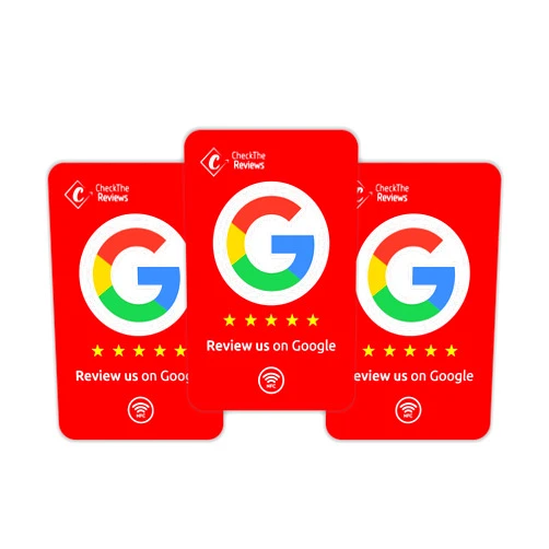 Check the Reviews Digital NFC Card - Smart Gadget for Reputation Management - Compatible with Google, Facebook, TripAdvisor - NFC Card for Customer Feedback via QR Code or Tap (3 Pack)