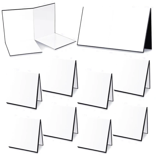 Zhanmai 10 Pcs Blank Game Board Quad Fold Dry Erase Make Your Own Game Board Folding Cardboard for School Classroom DIY Game Entertainment Activities, 18 x 18 Inches