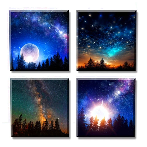 DJSYLIFE Galaxy Wall Decor for Boys Room Canvas Wall Art Colorful Nebula Starry Cosmic Painting Astronomy Poster Modern living room Bedroom Aurora Nature Landscape 12