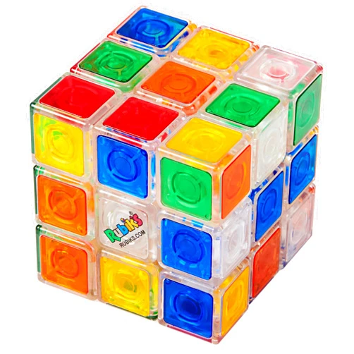 Rubik's Rubik’s Cube, Crystal Cube, Transparent 3x3 Cube Color-Matching Puzzle Game, Twisting Fidget Toy, Challenging Brain Teaser & Sensory Puzzle for Adults, Teens, & Kids, for Ages 8 & Up