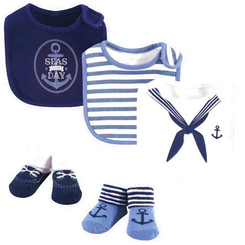 Little Treasure Unisex BabyCotton Bib and Sock Set