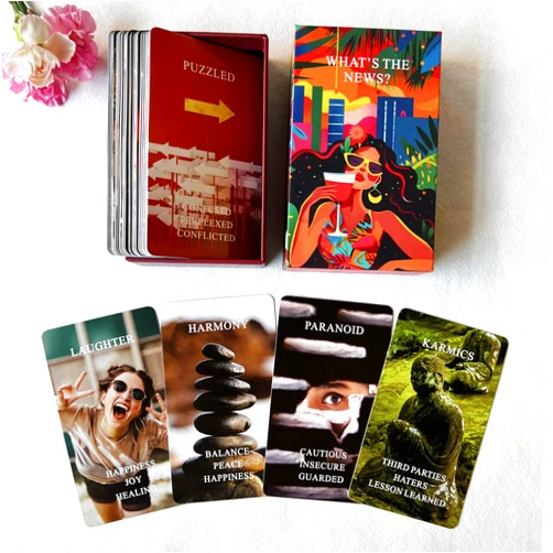 Vzmeiyre What's The News? Situations Oracle Cards, Life Oracle Deck, Love and Career Oracle Cards for Beginners, Pouring hot Tea and Expose Hidden Truths