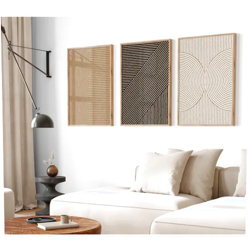 Youillne Boho Modern Wall Art Pictures Neutral Abstract Canvas Wall Decor Minimalist Line Wall Art Beige Brown Black Poster Mid Century Painting Artwork for Living Room Bedroom 12x16 Inch Unframed Set of 3