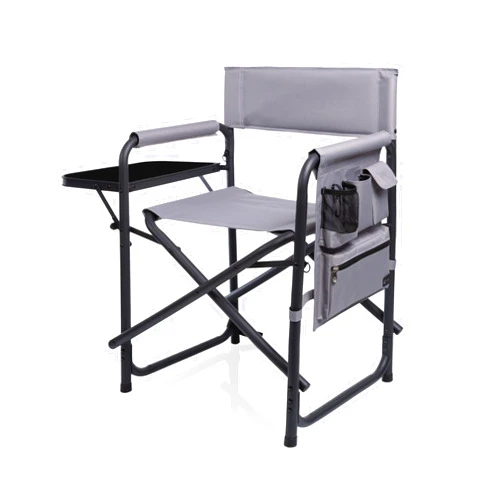 PICNIC TIME Sports Side Table, Beach, Camp Chair for Adults, One Size, Gray with Black Accents