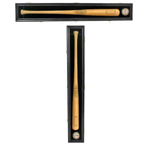 DisplayGifts Pro Collector's Baseball Bat Display Case Frame with Acrylic Transparent Door Holder Rack Cabinet Wall Mounted Shadow Box Vertical or Horizontal, w/98% UV Protection-Lock.