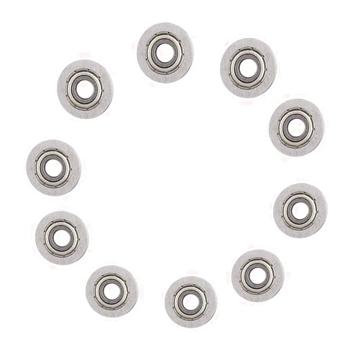 Yosoo Health Gear Small Aluminum U Pulley, 10pcs U624zz Carbon Steel Replacement Precision Ball Bearing Pulley Wheel for Rail Track Linear Motion System 4x13x7mm