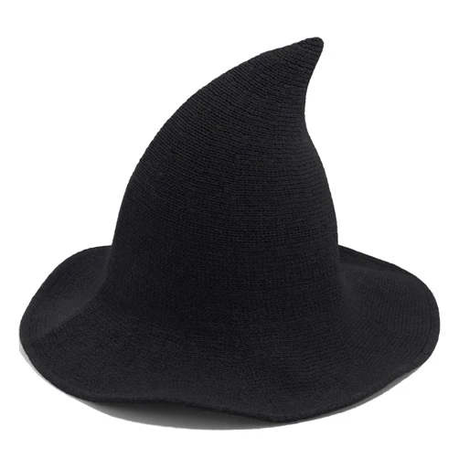Leuceiy Halloween Witch Hat for Women Wide Brim Foldable Halloween Wool Hats for Party Cosplay Costume Accessory