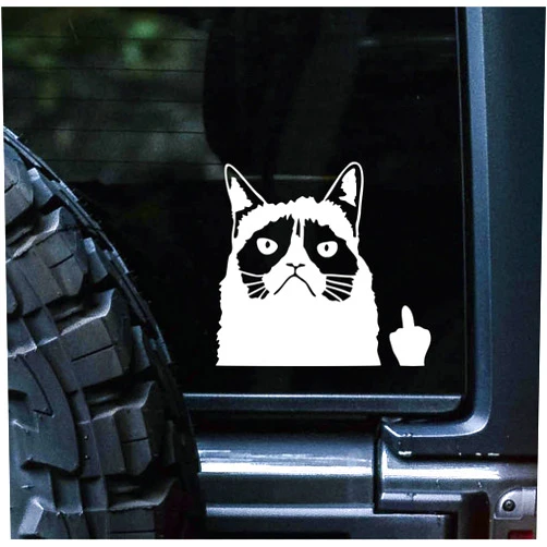 Sunset Graphics & Decals Grumpy Cat Decal Vinyl Car Sticker | Cars Trucks Vans Walls Laptop | White | 5.5 inches | SGD000271