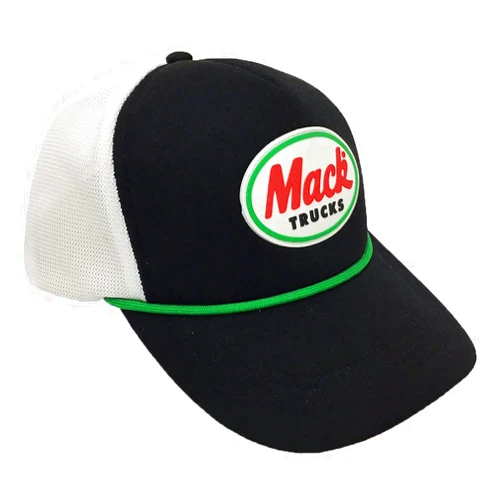 H3 SPORTGEAR Mack Trucks Patch Logo Embroidered Rope Foam Mesh Trucker Adjustable Snapback Hat Multicolor