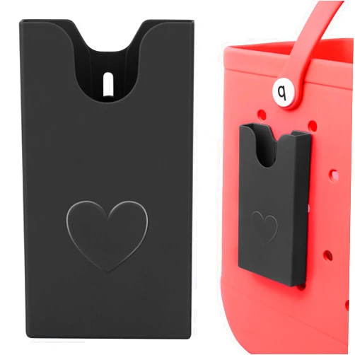 Raymall Phone Holder for Bogg Bag, Universal Hard ABS Plastic Phone Case Holder Accessories for Original/Baby Bogg Bag, Also Compatible with L/XL Simple Modern Beach Tote (Black)