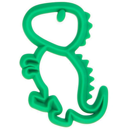 Itzy Ritzy Silicone Baby Teether – BPA-Free Infant Teether with Easy-to-Hold Design & Textured Back Side to Massage & Soothe Sore, Swollen Gums - Teething Toy for 3 Months & Up - Dinosaur