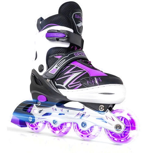 LEJIJIT Adjustable Inline Skates for Kids Girls Boys Children Beginners, Inline Roller Skates with Light Up Wheels for Kids and Youth for Indoor Outdoor Sports