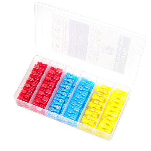Amlits 160 PCS Fully Insulated Male & Female Spade Nylon Quick Disconnect Electrical Crimp Cold-Pressed Terminals Assortment Kit