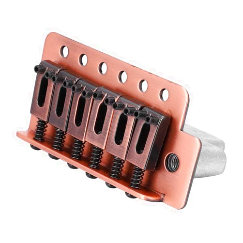 Fafeims Guitar Tremolo Bridge, Copper-zinc Alloy 6-String Electric Guitar Tremolo Bridge System for ST Guitar red color