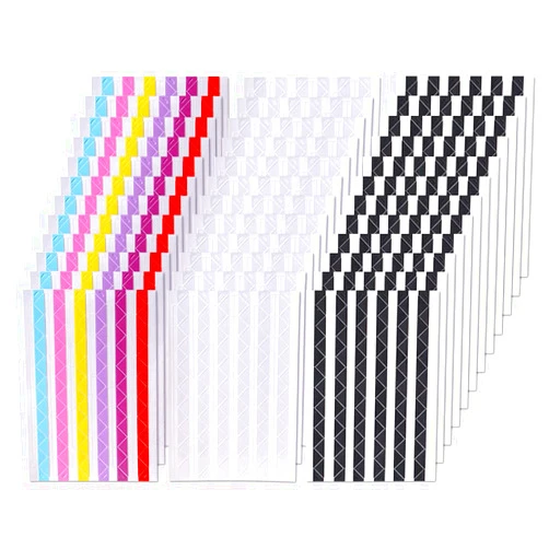 Bxxwin Photo Stickers, 36 Sheets Self-Adhesive Photo Corners for Scrapbooking, Photo Album, Memory Books (12 Each of Black on whitewhite ,Colorful)
