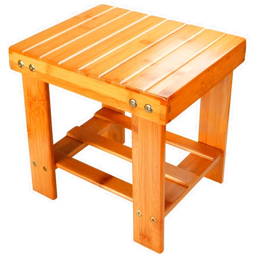 STARVAST Small Bamboo Step Stool for Kids, 10 inch High Multi-Functional Wooden Stool Seat Foot Rest Ideal for Entryway Foyer Hallway Garden