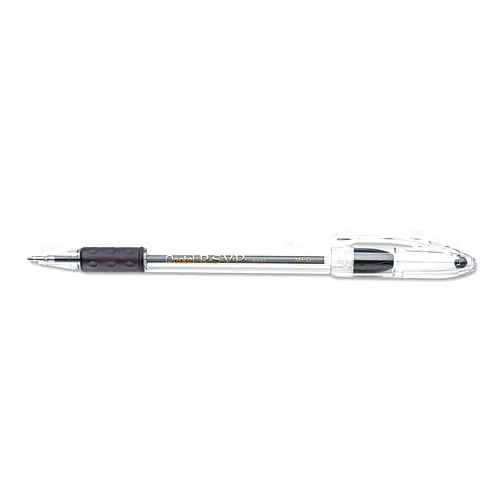 Pentel RSVP Ballpoint Pen, (1.0mm), Medium Line, Black Ink (BK91-A) (Pack of 1, 12 Count Total)