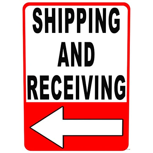 Eletina Twinkle New Road Sign Aluminum Sign Shipping And Receiving Sign-left Arrow-warehouse Ship Receive Loading Dock Warning Sign Outdoor Decoration 12x16 Inch