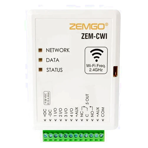 Zemgo ZEM-CWI 2.4 GHZ Smart Mobile Wi-Fi Universal Controller for Access Control Systems with Android + Apple App, Web Browser + Smartphone Remote Viewing