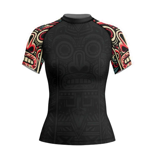 AUREIKA Aztec Women's Short Sleeve Compression Rashguard – Perfect for BJJ, Jiu Jitsu, MMA, Grappling & Training