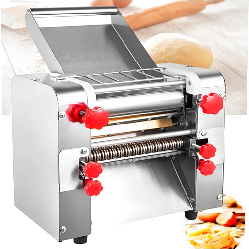 Minneer High Power Electric Commercial Spaghetti Making Machine Stainless Steel 70Lbs/H Automatic Multifunctional Pressing Noodle Making Machine for Pasta Dumplings Lasagna, Linguini (Noodle 3/9mm)