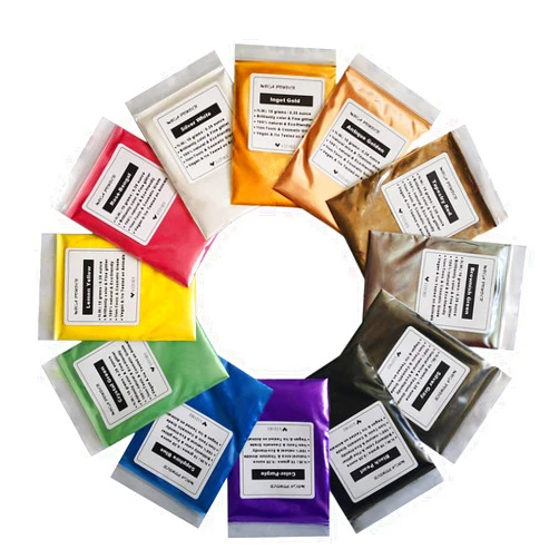 VITORY Pure Mica Powder for Epoxy Resin Kit Set 12 Colors 10g/0.35oz Each Soap Making Brilliant Colorant Pigment Powder Packs Epoxy Paint Nail Polish Bath Bombs Makeup Candle Making Art