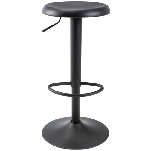 Brage Living Adjustable Bar Stool, Swivel Round Metal Airlift Barstool, Backless Counter Height Bar Chair for Kitchen Dining Room Pub Cafe, 1 pc (Black)